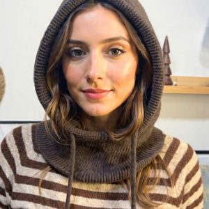 Hooded snood marrón,basica