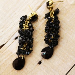 Pendientes Rosas Negras