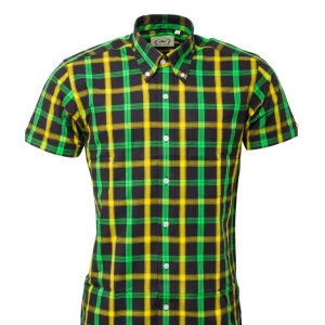 CAMISA CHICA RELCO LSS-48 NEGRA VERDE JAMAICA