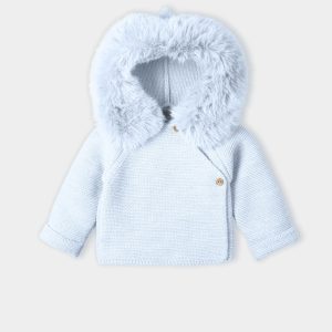 Abrigo Punto cruzado Celeste