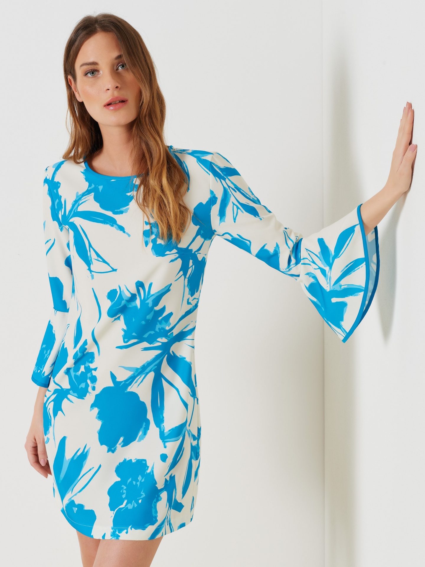 VESTIDO ESTAMPADO TURQUESA - Imagen 2