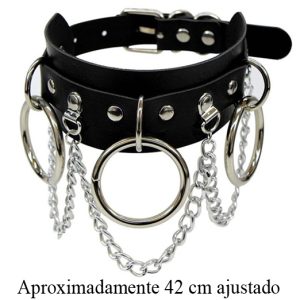 Collar Punk con aros cadenas y remaches