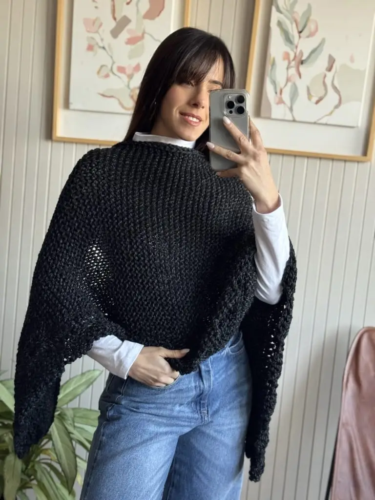 PONCHO CALAFATE NEGRO - Imagen 3