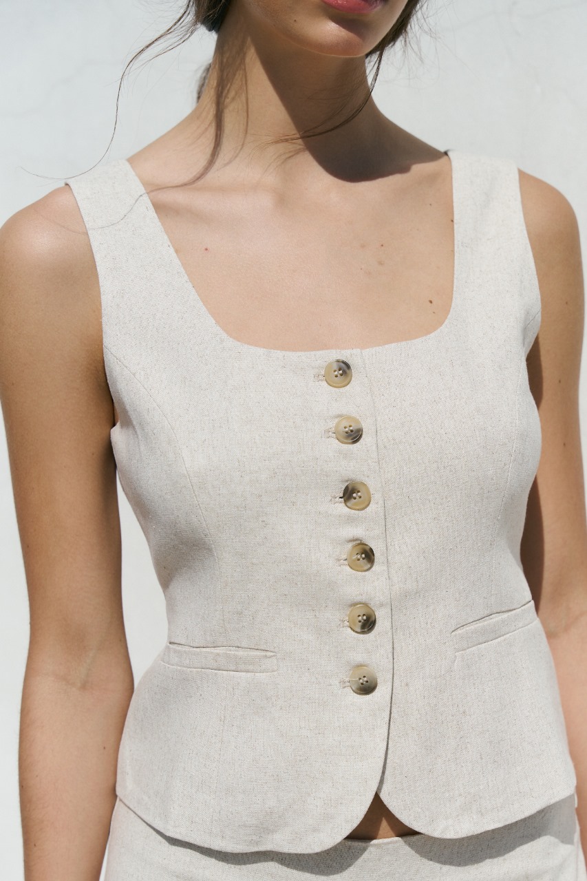 CHALECO DE LINO / LINEN SET-3 - Imagen 2