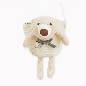 Bolso bandolera de paja de colores con osito de peluche