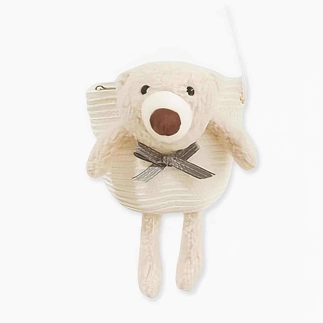 Bolso bandolera de paja de colores con osito de peluche