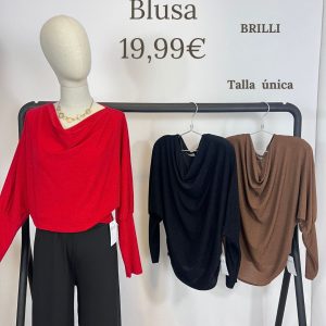 Blusa brilli cuello drapeado