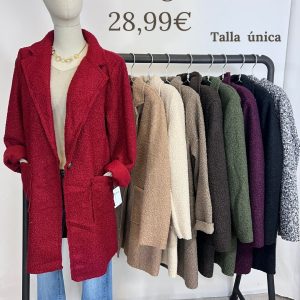 Abrigo midi tejido rizadito