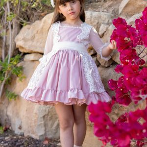 Abisal vestido niña ceremonia rosa maquillaje