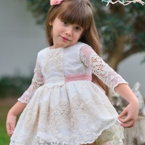 Vainilla vestido niña ceremonia crudo