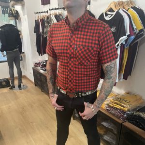 CAMISA CUADROS ROJOS MANGA CORTA HARD TO HANDLE