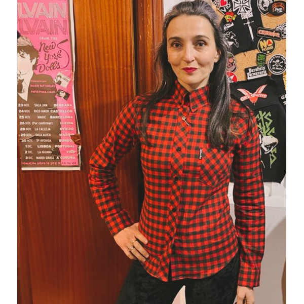 CAMISA CUADROS ROJOS MUJER MANGA LARGA HARD TO HANDLE