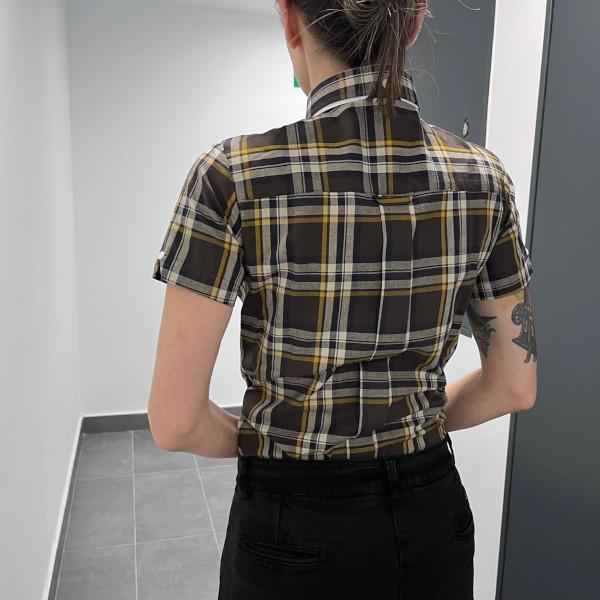 CAMISA CUADRO MARRÓN Y BURDEOS DE MUJER MANGA CORTA HARD TO HANDLE - Imagen 6