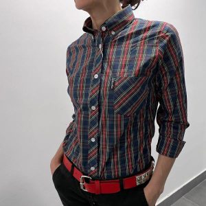 CAMISA TARTAN MUJER DE MANGA LARGA HARD TO HANDLE