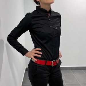 CAMISA NEGRA DE MUJER MANGA LARGA HARD TO HANDLE