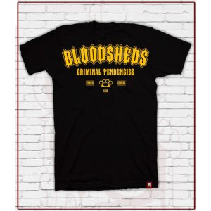 CAMISETA BLOODSHEDS CRIMINAL VANDAL SCHOOL LOGO AMARILLO