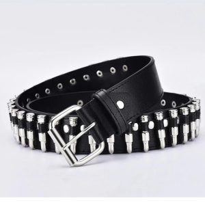 Cinturón de cuero Punk con Balas