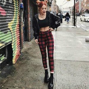 Pantalones a Cuadros Punk – Leggins Elásticos