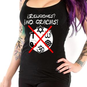 Camiseta Tirantes Religiones No Gracias Chica